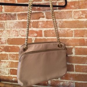 Tan leather purse